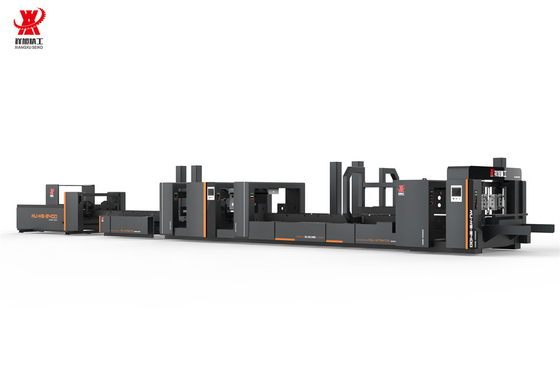 Karton Otomatik Dosya Yapma Gluer Stitcher PLC ile Siyah Çift Dikiş