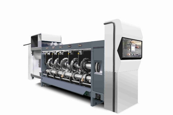 380V / 50HZ / 3PH Basınç Özgür Dökme Karton G6-1224 Besleme Yapısı Kurşun Kenar Vakum Transfer 4 Renkli Yazıcı + Slotter + Die Cutter + Vibrator + Stacker